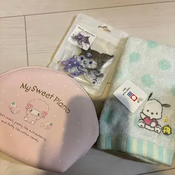 MySweetPiano 파우치. 쿠로미 슬라이드 거울. 포차코 타월 세트