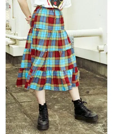 jouetie 캉캉 스커트 스카이블루 체크