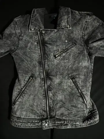 00'sarchive 가공 데님 라이더 자켓