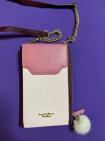 ( 새상품급 ) 사만다 타바사 스마트폰 숄더백 핑크/화이트