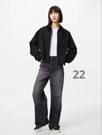 UNIQLO 와이드 스트레이트 청바지 22