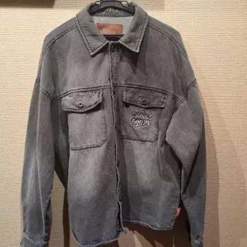 [ 주말 한정판 1000엔 OFF ] 9090 그레이 데님 긴팔 셔츠