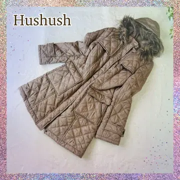 고품질 Hushush 퀼팅 롱 코트 4 M 인조 모피