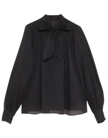 에이미 이스트 월 볼륨 타이 시어 블라우스 블랙