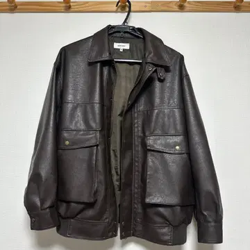 MONO-MART 브라운 가죽 자켓 M