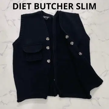 [레어] 다이어트 부처 슬림 스킨 베스트 니트 변형 빈티지