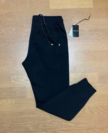 블랙 조거 팬츠 드로우 스트링 포함