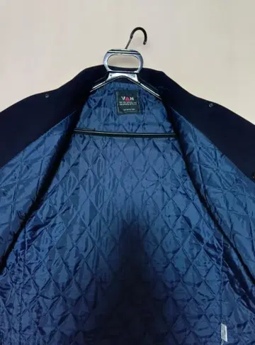 VAN 네이비 더블 브레스트 피 코트