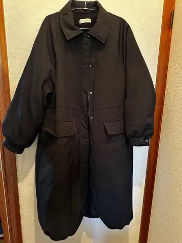 이아파피요네 충전솜 롱 코트 블루종 블랙