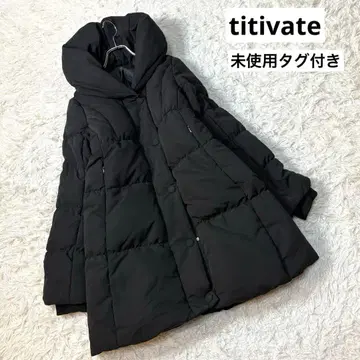 택 포함 새상품 titivate 티티베이트 롱 다운 코트 블랙
