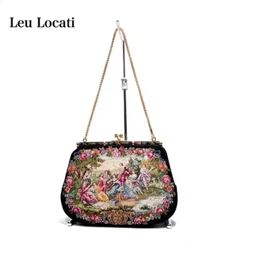 [ 새상품급 ] Leu Locati 레우로카티/쁘띠포원 자수/ 핸드백