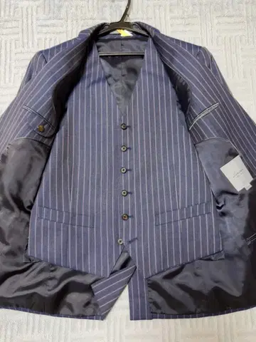 새상품급 티노라스 TENORAS 블루 스트라이프 3피스