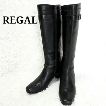 새상품급 REGAL 롱 부츠 블랙 가죽 GORE-TEX 사이드 지퍼