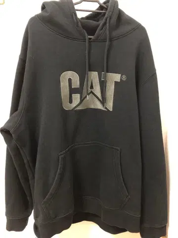 미국 빈티지 의류 CAT 블랙 후드티 XXL