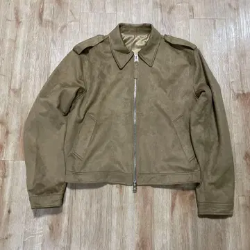 브라운 스웨이드 자켓 더블 지퍼