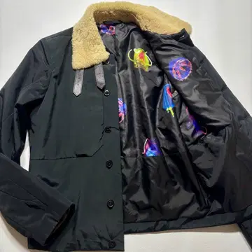 폴스미스 무스탕 블루종 해파리 패턴 안감 충전솜 블랙 L 사이즈