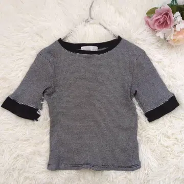 SENSE OF PLACE 반팔 상의 보더 블랙 화이트 ONE