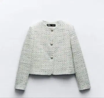 ZARA zara 노카라 자켓 트위드