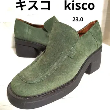 키스코 kisco 그린 컬러 스웨이드 슬립온 힐 36