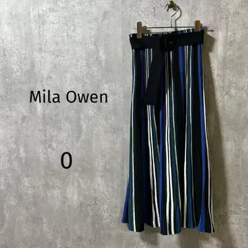 [미라 오웬] 패널 절개 니트 롱 스커트 허리밴딩 S상당