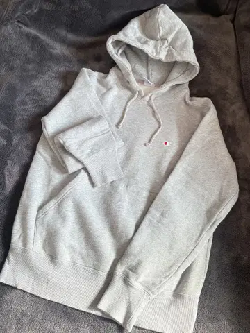 Champion 그레이 후드 부착 후드티