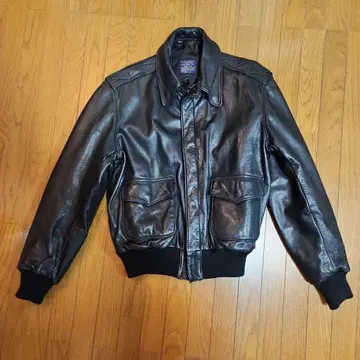 블랙 가죽 TYPE A-2 플라이트 자켓 사이즈 38