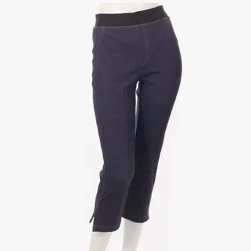 안나수이 데님풍 레깅스 팬츠 외부 슬릿 8부 기장 블랙