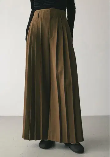 Stylixer 스타일 믹서기 멜란지 턱 와이드 팬츠