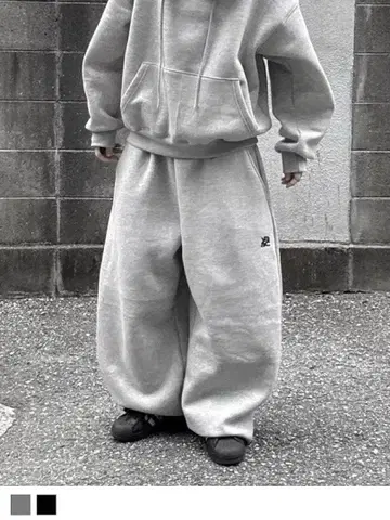 YACA - 로고 스웨트 커브 팬츠 블랙