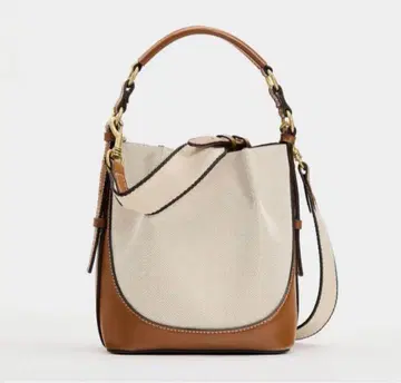[ 새상품급 ] [ 완판템 ] ZARA 탑 스티치 캔버스 버킷 백