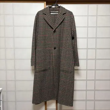 신존 SHINZONE 텐트라인 코트 체크 무늬 롱 코트 36