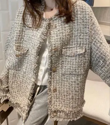 Jasmine 노카라 트위드 자켓