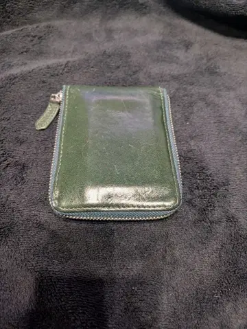 그린 가죽 이단 접이식 지갑