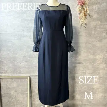 프레페리르 시어 볼륨 소매 결혼식 파티 원피스 드레스 M