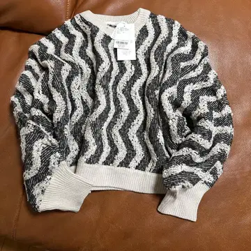 ELENCARE DUE 물결 무늬 스웨터 M 블랙/그레이