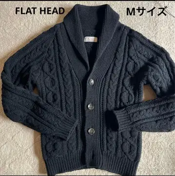 플랫 헤드 아란 니트 가디건