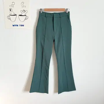 그레일 프론트 턱 플레어 팬츠 센터 프레스 슬림 레그 효과