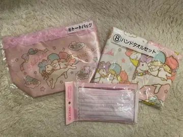 키키라라 토트백 타월 세트 부직포 마스크 10개 리틀트윈스타