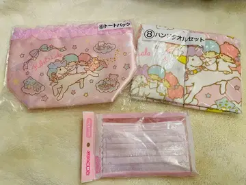 키키라라 토트백 타월 세트 부직포 마스크 10개 리틀트윈스타