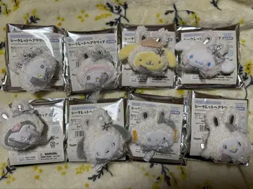 산리오 시크릿 헤어 클립 폭신폭신 스노우 토끼 컴플리트