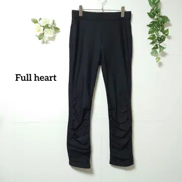 Full heart 레깅스 팬츠 캐주얼 팬츠 스트레치 LL 블랙