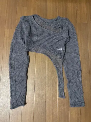 BURAS 그레이 오프숄더 니트 M