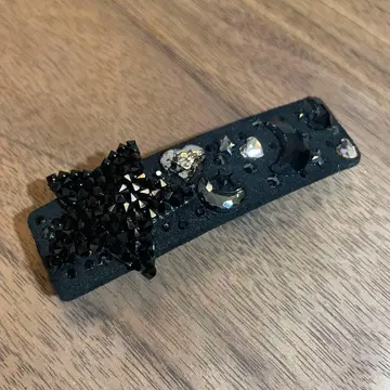 acca 머리핀 블랙 별과 달 비쥬 홀리데이