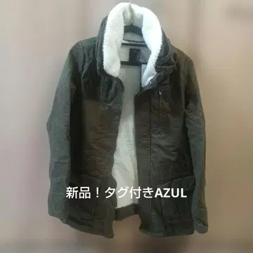 새상품! AZUL 올리브색 플리스 안감 모즈 코트