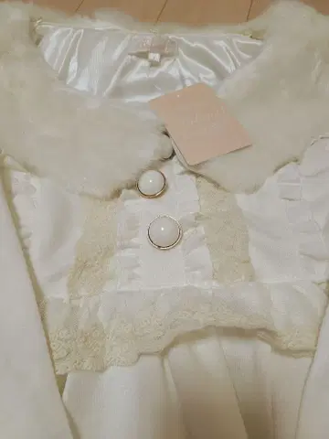 Bobon21 퍼 화이트 미니 원피스