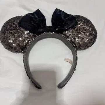 미키 귀 머리띠 블랙 스팽글