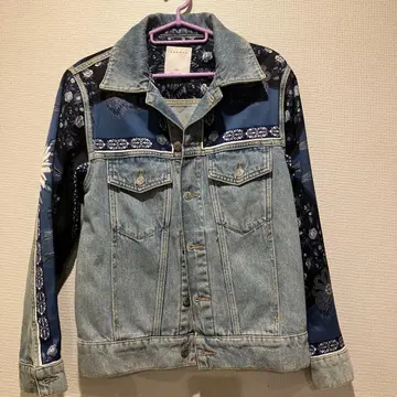 sandro 데님 자켓 플라워 프린트