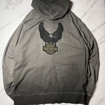 Harley-Davidson 이글 백 자수 지퍼 후드티