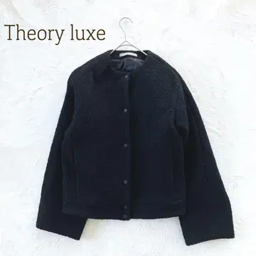 띠어리 럭스 노카라 자켓 M 코트 울 혼방 무지 일본제
