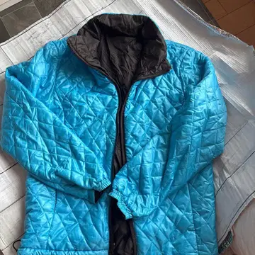 리버서블 파랑 퀼팅 다운 자켓